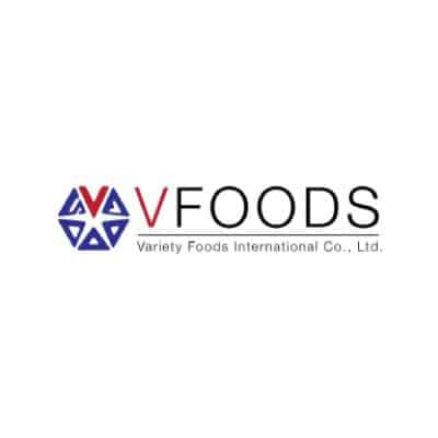 โลโก้ Variety Foods International Co., Ltd. พร้อมข้อความ "VFOODS